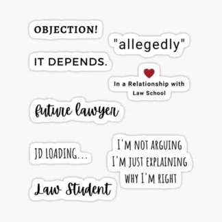 (8) Law student sticker pack Vinyl  Sticker  cup Window Bumper Wall Laptop