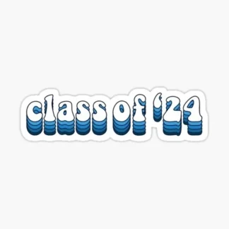 class of 2024 retro  books Vinyl  Sticker  cup Window Bumper Wall Laptop