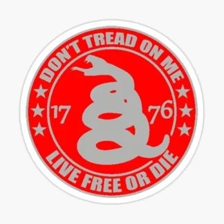 Don't Tread On Me red vinyl Sticker Laptop Window  Gadsden Flag 2nd Guns