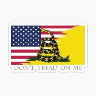 Don't Tread On Me USAvinyl Sticker Laptop Window  Gadsden Flag 2nd Guns