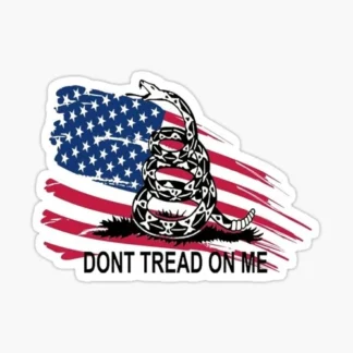 Don't Tread On Me  worn flag vinyl Sticker Laptop Window  Gadsden Flag 2nd Guns