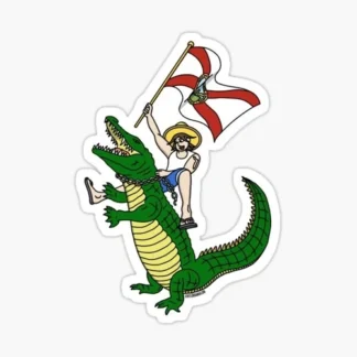 florida man riding gator  funny  Sticker laptop/ tumbler / wall sticker