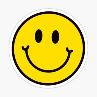 yellow smiley Funny Laptop sticker   skateboard welding bumper car truck