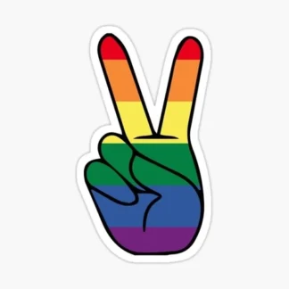 peace out  Rainbow Cute Fun Love Is Love Sticker gay pride