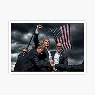 DONALD TRUMP  7/13 Attempted Assassination sticker weather any storm fist up