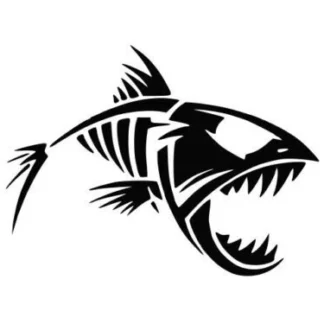 SKELETON FISH Fisherman Vinyl Decal Car Window Van Truck Sticker CHOSOSE COLOR