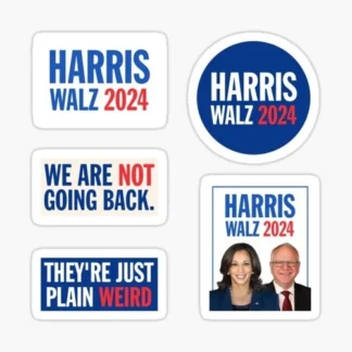 5x pack of Kamala Harris  2024 red blue  presidential circle sticker pack  USA