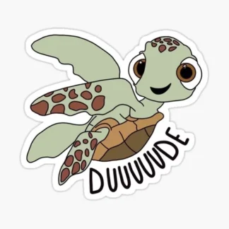 cute dude ocean Sea Turtle Animal Die Cut Laptop Decal Sticker - FREE SHIPPING