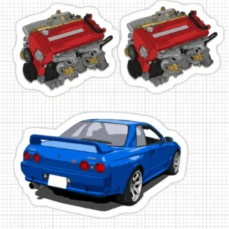 3x pack of car stickers engine JDM racing trucks vans SUV