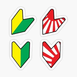 4x pack of JDM rising sun car flag stickers engine JDM racing trucks vans SUV