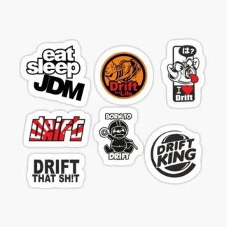 7x pack of JDM drift stickers bomb car flag stickers  racing trucks vans SUV
