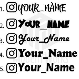 (2) Personalized Instagram Sticker Vinyl Decal Car Window IG Username Custom