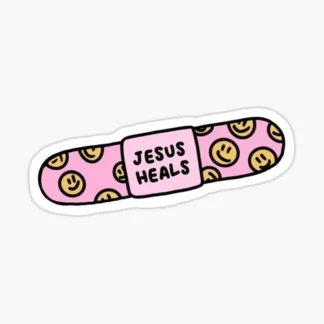 jesus heals Band-Aid Die Cut Sticker - Jesus Christ Christian Religious God