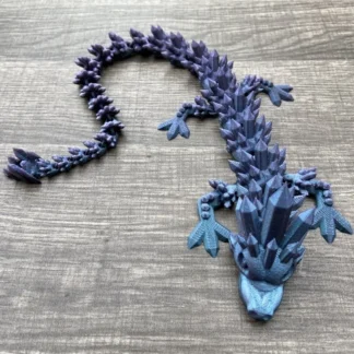 3D Printed Crystal Dragon Flexible Full Articulated Dragon Fidget Toy Deco 17in