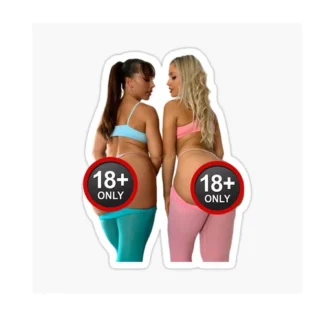 Sexy women blue and pink workout blonde brunette duo Explicit Beautiful Gorgeous