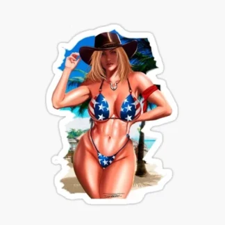 Sexy America Stickers tina armstrong bikini Girl Women Explicit Beautiful