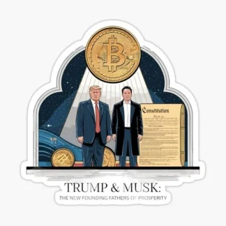Donald Trump and elon musk Golden Age  sticker political presidential funny joke
