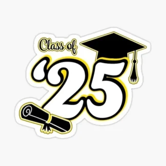 class of 2025 hat graduation Vinyl  Sticker  cup Window Bumper Wall Laptop