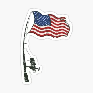 3x Pack American Flag fishing rod sticker water proof uv  resistant hunting