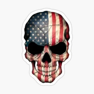 american flag skull sticker laptop skateboard welding bumper car truck