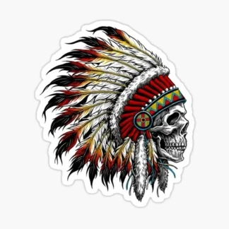 chief indian skull sticker laptop skateboard welding bumper car truck