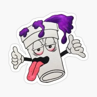 leaned out double cup sticker laptop skateboard welding bumper car truck