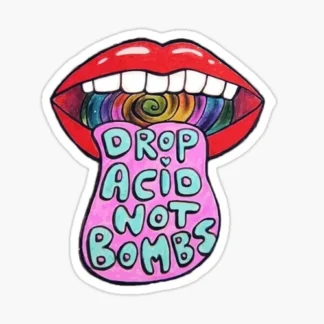 drop acid not bombs sticker laptop skateboard welding bumper car truck