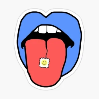 trippy tongue  sticker laptop skateboard welding bumper car truck