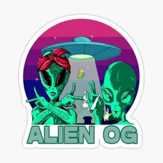 alien og strain Laptop sticker  weed skateboard  bumper car truck 420