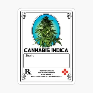 5x pack cannabis indica label Laptop sticker weed skateboard car truck 420