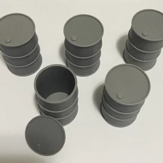 5x DRUM/BARREL Simulation MINI Scale Deco. RC Truck/Military/Diorama/Garage 1:24