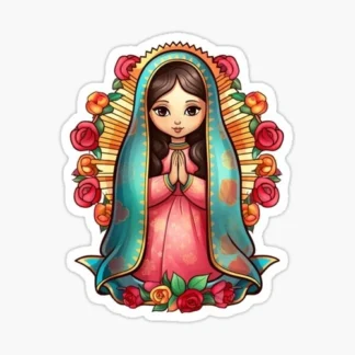 Virgen de Guadalupe Virgin Mary Virgencita Floral Sticker  animated waterproof