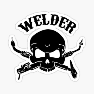 Laptop sticker welder skull skateboard welding bumper car truck