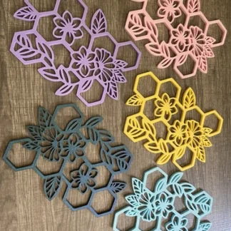 Hexagon Flower Colorful Wall Home Room DIY Art Decor Nail /hair Tech Cubicle