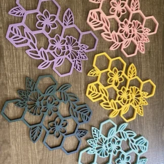 3x Pack Of Hexagon Flower Colorful Wall Home Room DIY Art Decor Nail /hair Tech