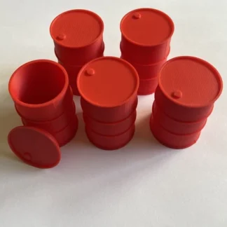 5x DRUM/BARREL Simulation MINI Scale Deco. RC Truck/Military/Diorama/Garage 1:24