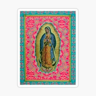 Virgen de Guadalupe Virgin Mary Virgencita  Floral Sticker waterproof