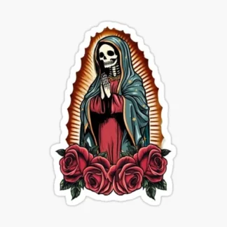 La Santa Muerte Mexican Floral Saint Death Sticker waterproof