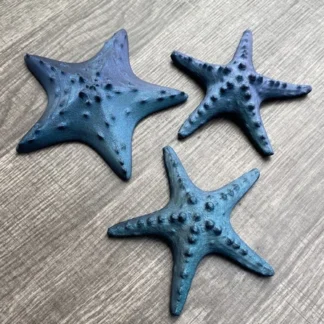 3 Large Oceanic Blue Starfish 4.5”-5" Beach Cottage Wedding Decor Nautical Craft