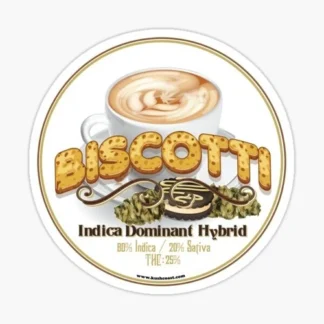 biscotti strain Laptop sticker  weed skateboard  bumper car truck 420