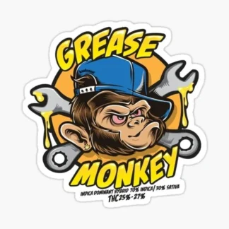 grease monkey strain Laptop sticker  weed skateboard  bumper car truck 420