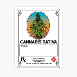5x pack cannabis sativa label Laptop sticker weed skateboard car truck 420