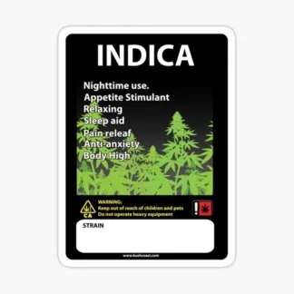 5x pack cannabis indica label Laptop sticker weed skateboard car truck 420