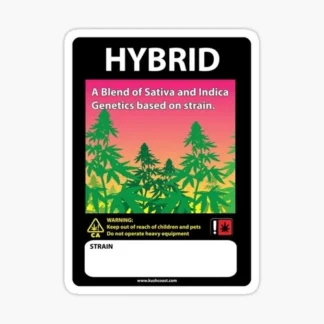 5x pack cannabis hybrid label Laptop sticker weed skateboard car truck 420