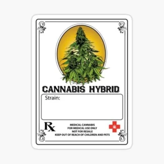 5x pack cannabis hybrid label Laptop sticker weed skateboard car truck 420
