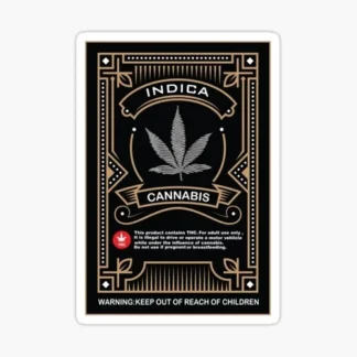 5x pack cannabis indica label Laptop sticker weed skateboard car truck 420