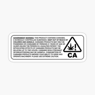 5x pack cannabis warning label Laptop sticker weed skateboard car truck 420