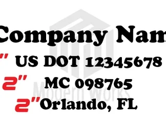 pair - USDOT Vinyl Numbers Custom Stickers Decals Truck Semi US DOT Lettering