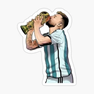 lionel messi soccer Sticker Gloss Laminate l Waterproof  uv resistant