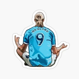 erling haaland soccer manchester city Sticker Gloss l Waterproof  uv resistant